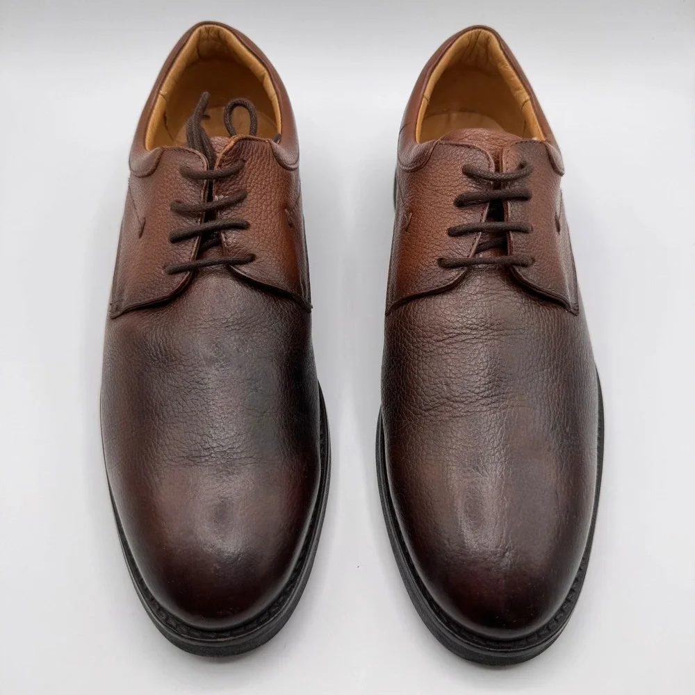 Marc Joseph New York Men's 8 100% Leather Dress Shoes Comfort Oxfords Brown NWOB
